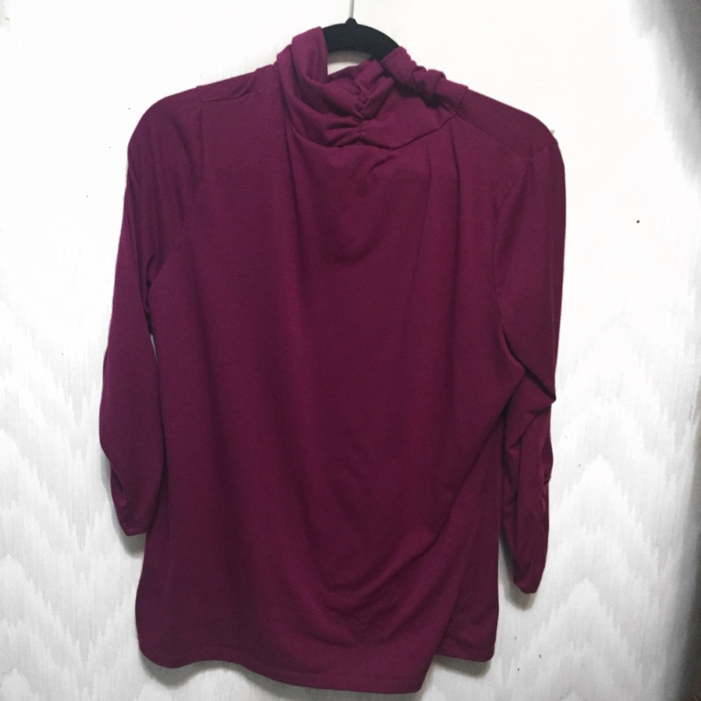 KIM ROGERS Short sleeve turtleneck top EXTRA LARGE